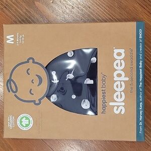 Sleeppea Swaddle - Navy with White Dots